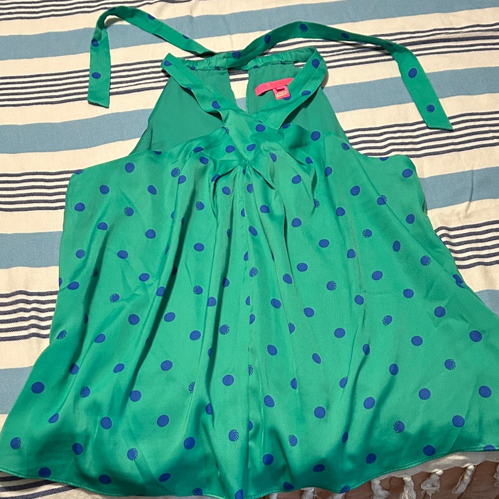Lilly Pulitzer Teal and Blue Halter Top